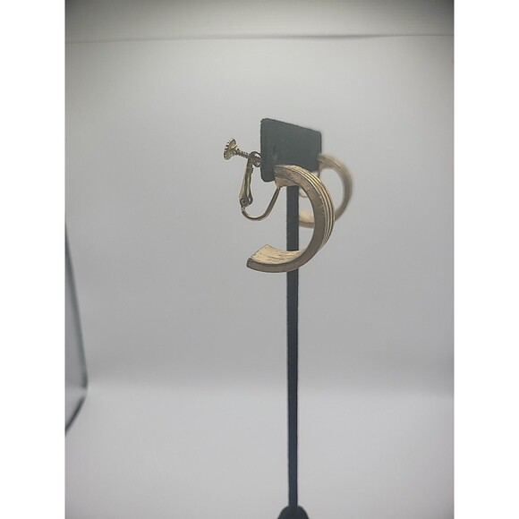 Vintage Napier Gold Tone Clip On Screw Back Earrings Womens Jewelry Costume - Picture 4 of 12